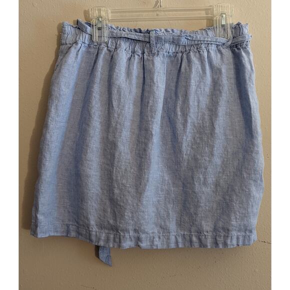 Jones & Co Jones New York Light Blue Linen Tie Waist Skirt Shorts Skort M - Picture 6 of 10